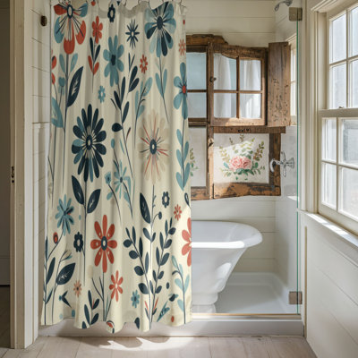Funky Flower Buzz - 1 Piece Standard Shower Curtain