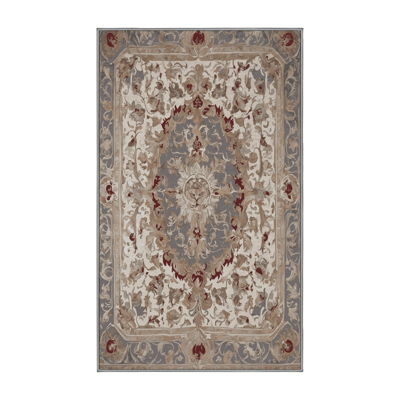 Tapis gris soyeux et moelleux, Rectangle 7 pi x 10 pi