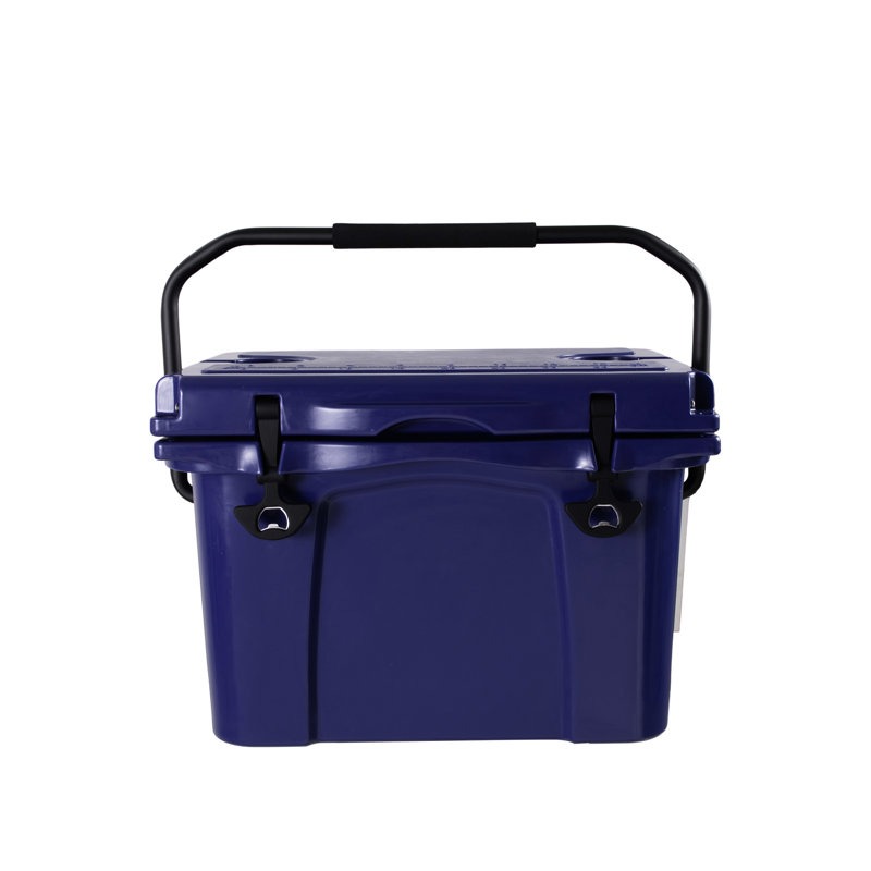 Glacière portative 25 pte avec rétention de froid de 5 jours, porte-gobelet et drainage en forme de V rapide. Idéal pour le camping en bord de mer, capacité rigide de 30 canettes, support. Convient