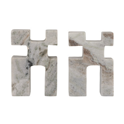 Serre-livres modernes en pierre naturelle Marble Duo