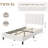 Twin XL Upholstered Platform Bed Frame with Adjustable Headboard, Geometric Wingback