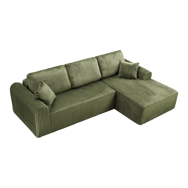 Canapé modulaire 109 po avec méridienne en forme de L et canapé modulaire 109 po., Vert