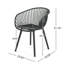 Ensemble de salle à manger d'extérieur Paito 7 pièces, chaise de salle à manger noire 6 pièces avec table d'acacia 1 pièce