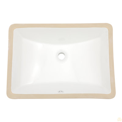 Lavabo de salle de bain rectangulaire encastré en céramique avec trop-plein 21,5 "X 15"