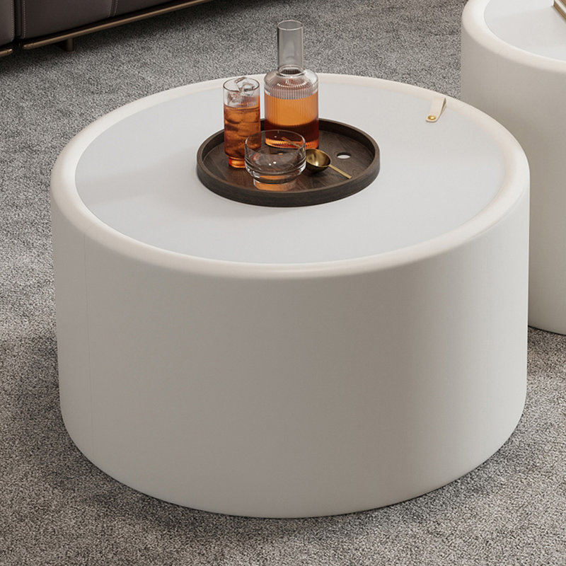 Table basse ronde avec verre trempé