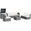 Ensemble de conversation modulaire en rotin avec coussins 8 pièces Burand-422121592