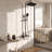 41.5" H Black Space-Aluminum Rain Shower System, Digital Display & Push-Button Switch