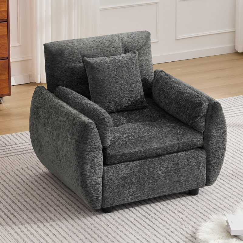 Ensemble de fauteuil d'appoint avec repose-pieds, Non, Gris foncé