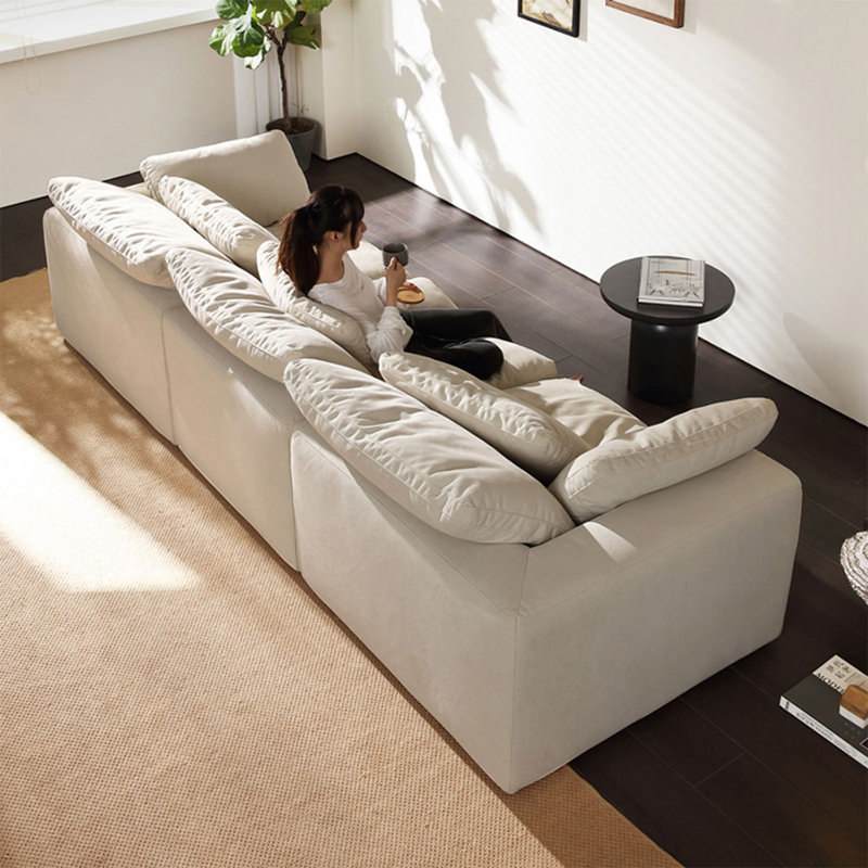 White Polyester Modular Sofa cushion couch