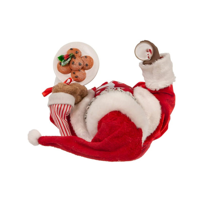 Kurt Adler Fabriche African American Santa In Pajamas and Robe, 10.5in