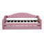 Lit de jour simple rembourré capitonné avec couchette, canapé-lit en velours avec ports USB et ports de charge de type C, aucun sommier nécessaire, rose-665284509