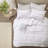 4 Piece Microfiber Reversible Ruffle Quilt Set With Throw Pillow White-108977305