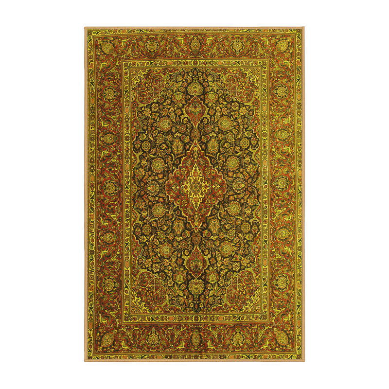 Alphonia Washable Oriental Indoor Rug, Rectangle 5' x 7'