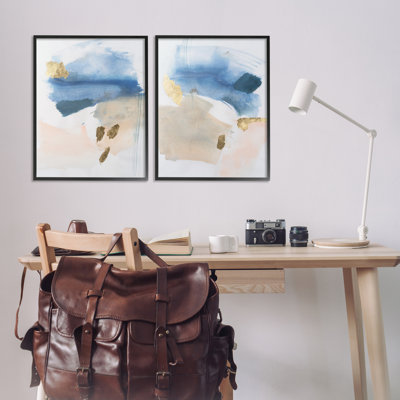"Beach Thema Abstraction", ensemble de 2 giclées encadrées par Victoria Barnes