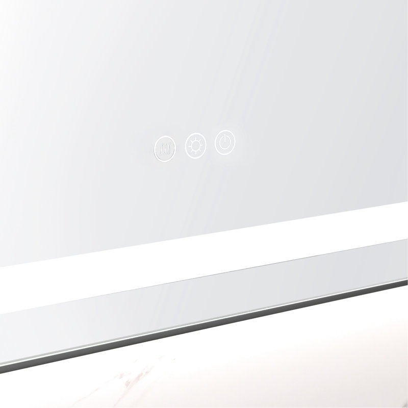 72" X 28" Wall Mounted Led Bathroom Mirror With Aluminum Frame, Fog, Memory, 3 Colours, For Silence Vanity Front And Backlight, Decorative Purposes