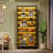 Orthman 68.9" H x 28.35" W Open Bookcase Bookshelf with Adjustable Shelf and Multicolor LED Lights-1493773661