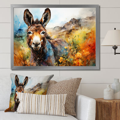 Patchwork Donkey Pastures I - Donkey, art mural