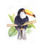 Toile avec cadre Toucan, oiseau mauve | Décoration intérieure-120127841