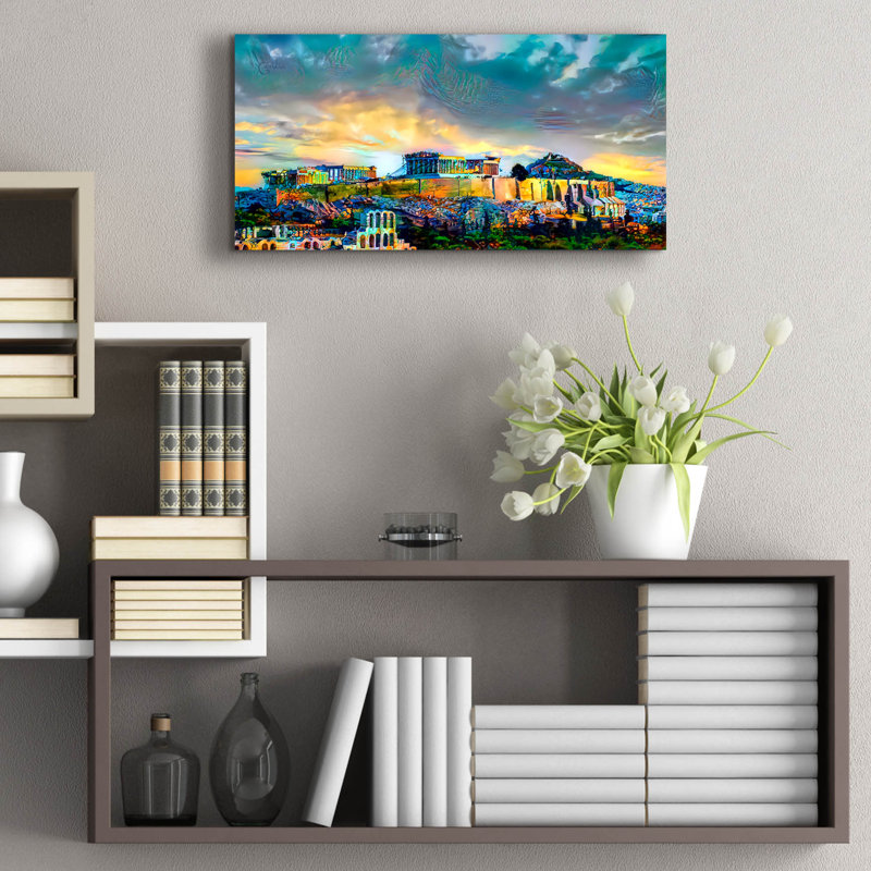  «Grèce Athènes Parthénon complexe 2023» par Pierre Gavidia, art mural en verre acrylique, 24 po x 12 po, H 12 po x l 24 po