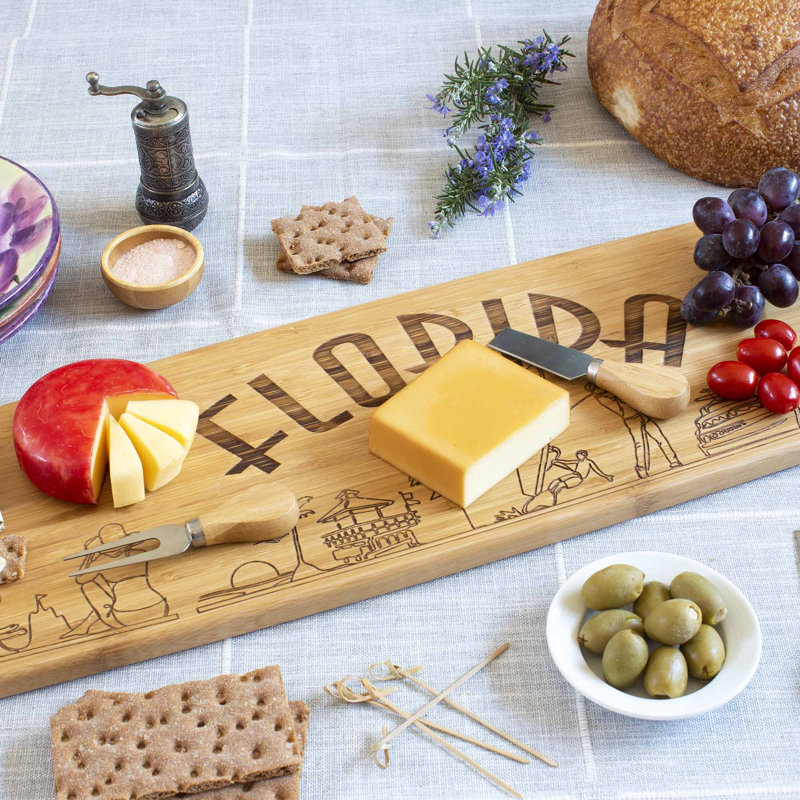 Florida 30-Inch Engraved Bamboo Charcuterie Board