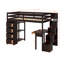 Lit mezzanine simple avec 4 tiroirs, bureau, tablettes et escaliers-1135813918