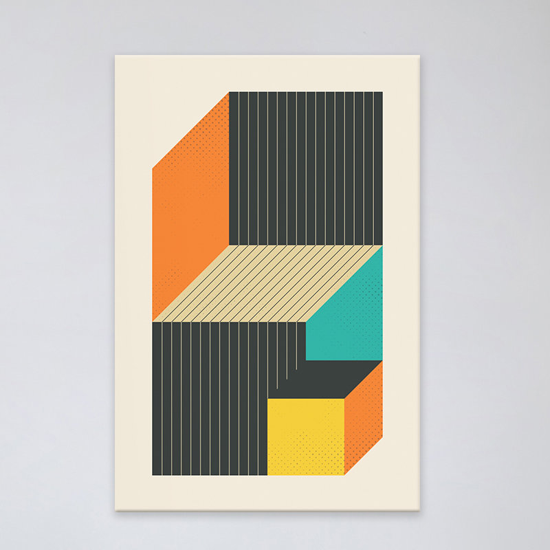 Cubes VI - Print on Canvas, 20.32 cm H x 30.48 cm W, Wrapped Canvas