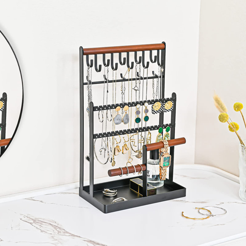 6-Layer 15-Hook Jewellery Storage Rack Bracelet Earring Ring Display Stand