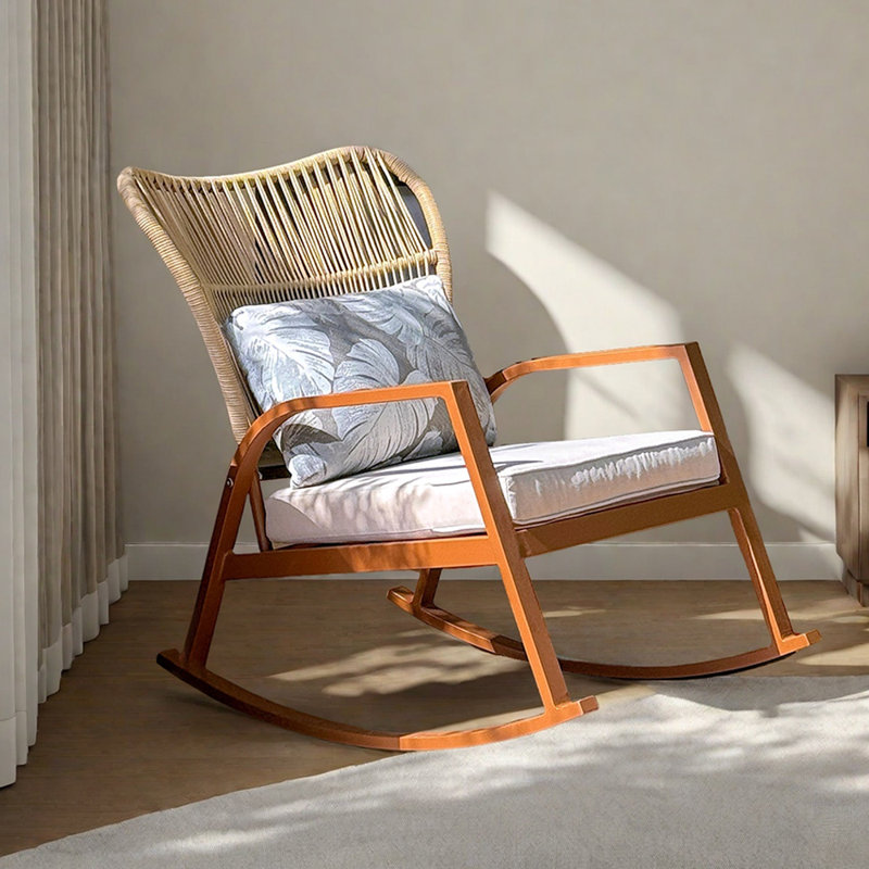 Chaise berçante simple en aluminium Balcon Casual, Brun