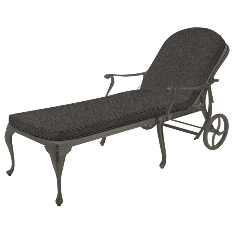 Roues de chaise longue d'extérieur en fonte Provance incluses, Trépointe, Gris ardoise, Fossile de Vérone