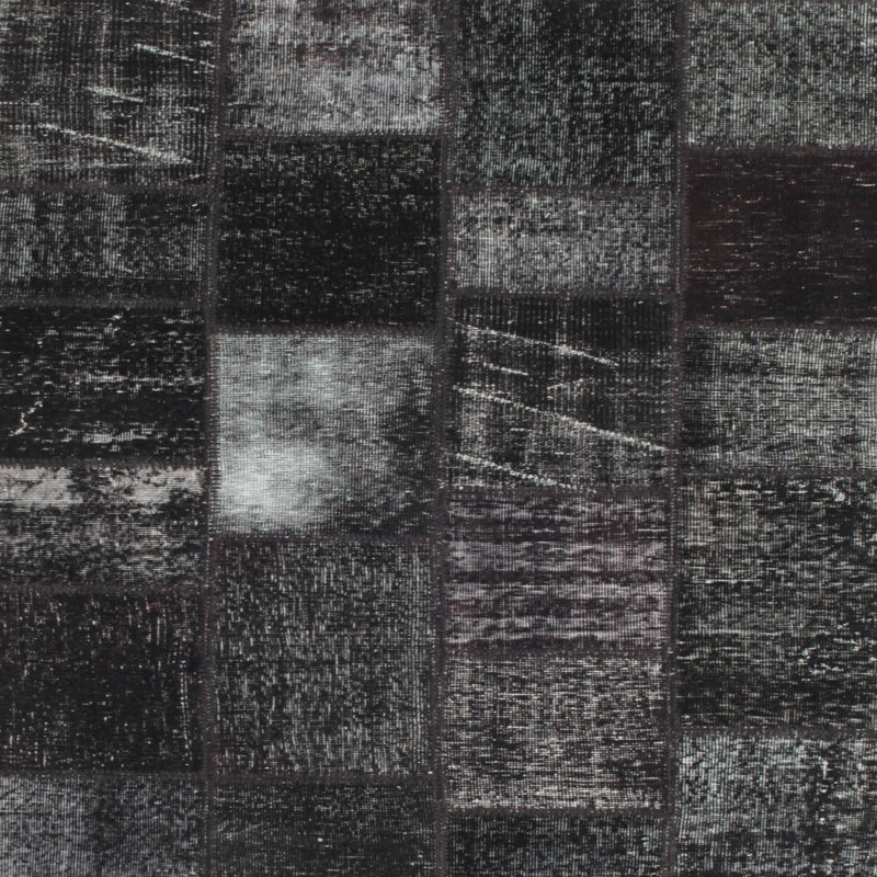 Tapis traditionnel gris / noir Bonparker, Rond 6 pi