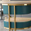 Ensemble de 2 chaises de salle à manger modernes, structure en fer plaqué or, coussin rembourré en polyuréthane, chaises d'appoint ergonomiques à dossier incurvé pour la salle à manger de cuisine