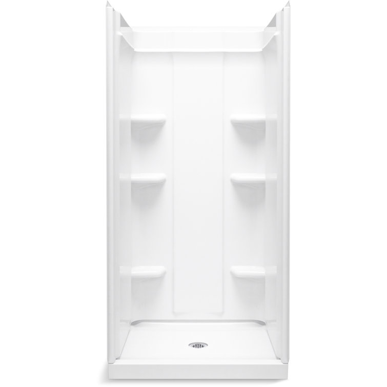 Medley 35.25" W x 34" D x 75.5" H Frameless Rectangle Shower Stall with Base Included