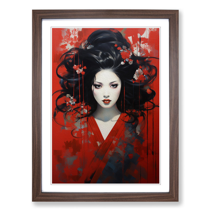 Single Picture Frame Print on Wood, Walnut Framed, 46cm H x 34cm W