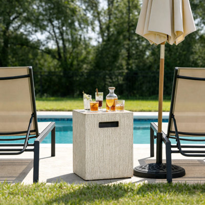 16 Inch Rectangle Propane Tank Cover Side Table
