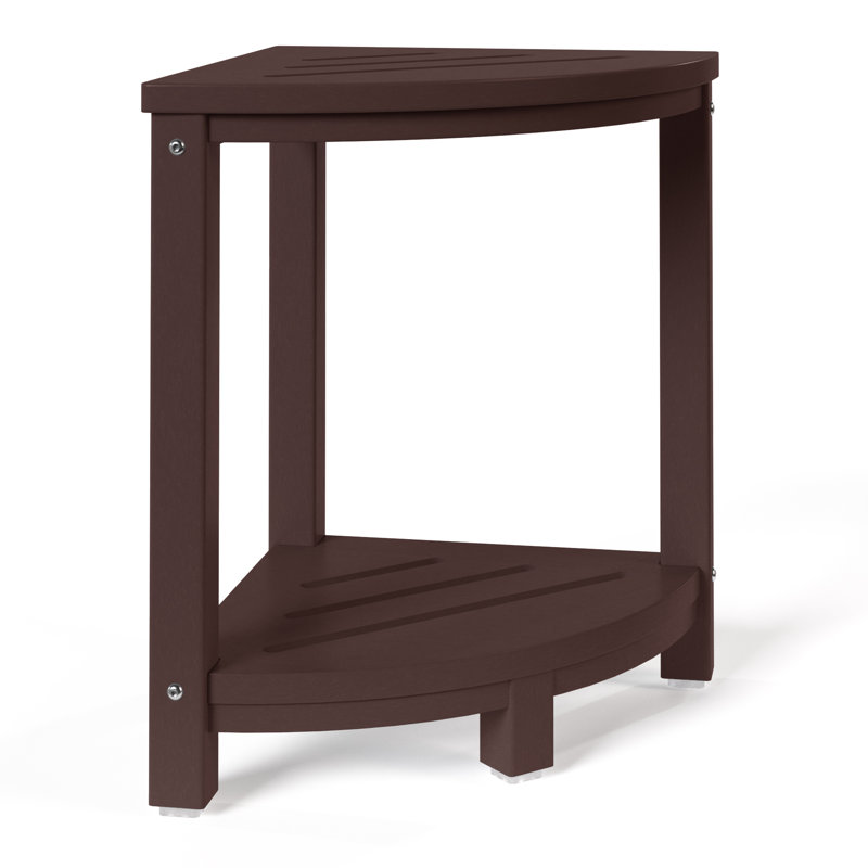Banc de douche en poly, Marron foncé