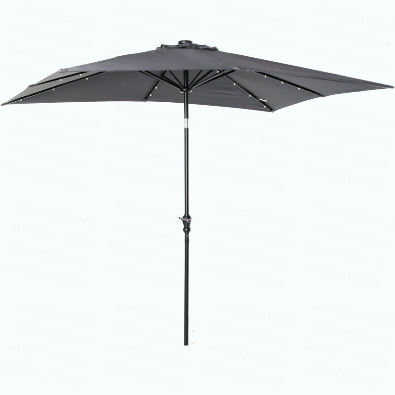 Parasol solaire Sun, parasol de patio éclairé, Gris foncé