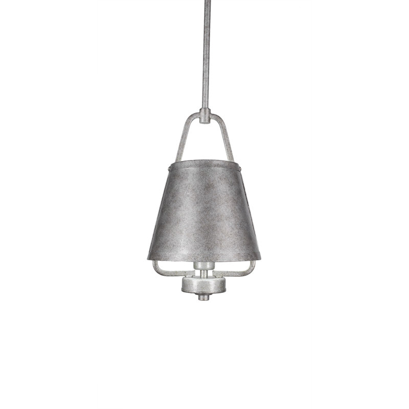Mini-luminaire suspendu 1 lumière Aqeelah Sonora, Argent vieilli