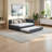 Upholstered Daybed With Trundle Sofa Bed Frame No Box Spring Needed,-114230096