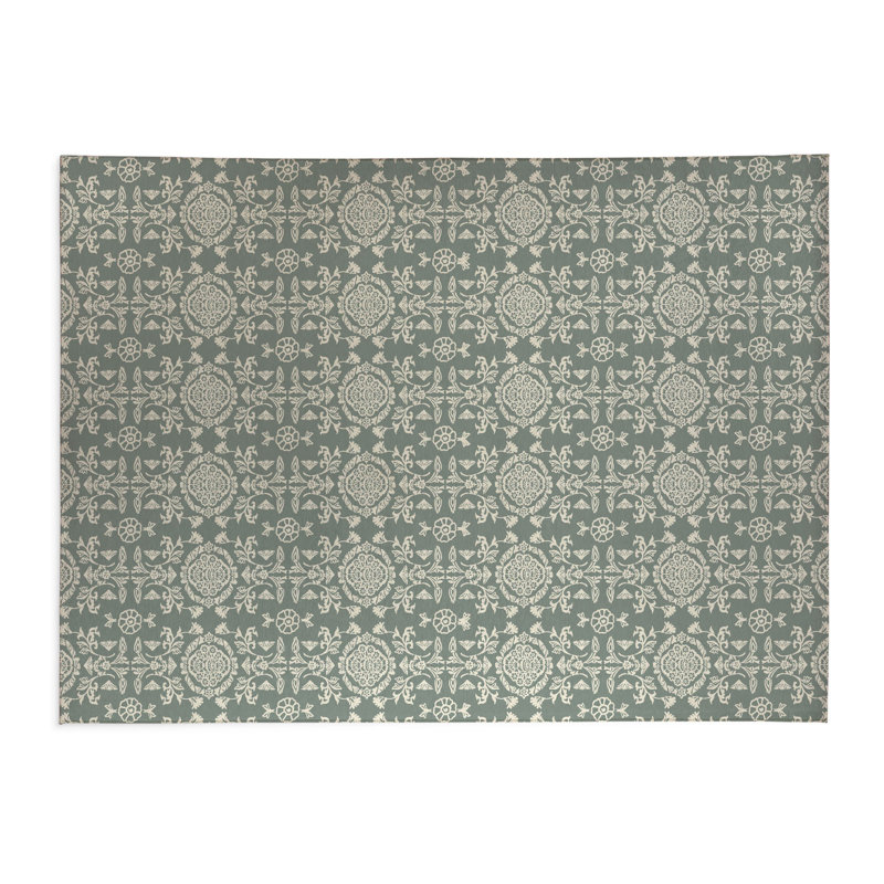 Tapis de lessive léger et antidérapant Aubry, L 25 po x H 4 po, Sauge à motif floral