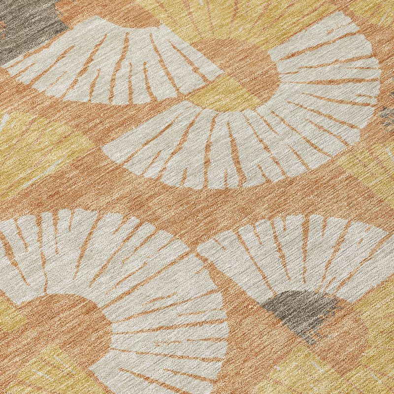 Machine Washable Indoor/Outdoor Chantille ACN2462 Spiral Rug, Copper, 10' x 14'