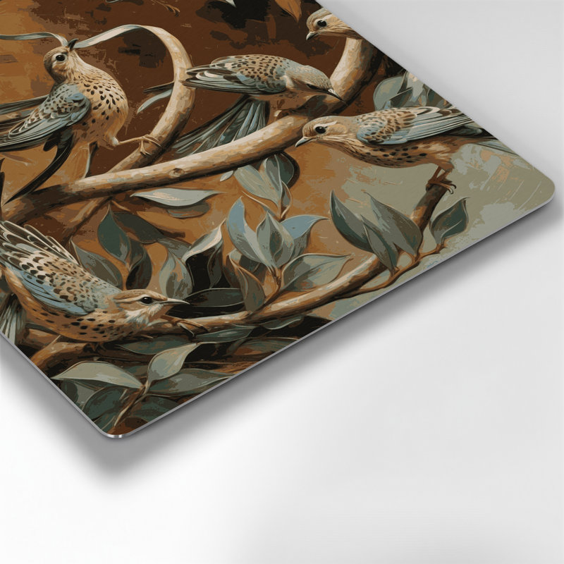 Birds Speckled Mousebird Brown Metal Wall Art, 96" H x 96" W x 0.05" D