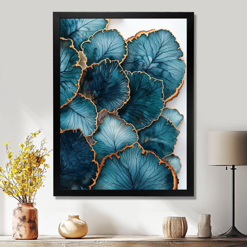 Flaton - impressions murales florales, H 32 po x l 16 po, Black, Reproduction encadrée d'une seule photo