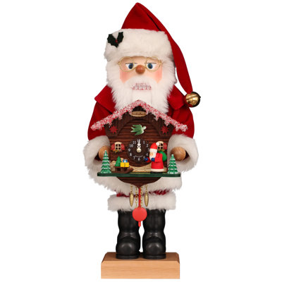 Premium Nutcracker - Santa With Cuckoo Clock