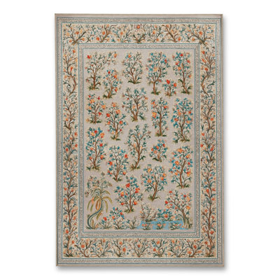 Tapis blanc tissé à motif lavable Mosso