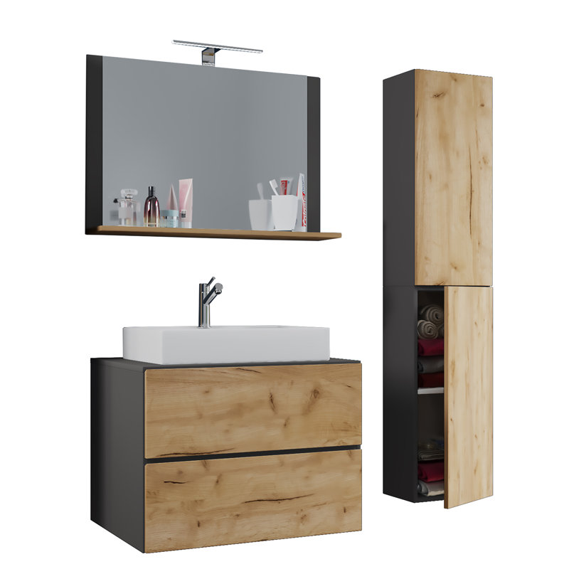 Kanorado Bathroom Furniture Suite, Brown/Black