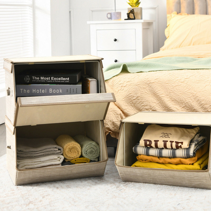 Latitude Run® Fabric Decorative Bin, Gray