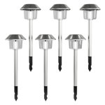 Solar Pathway Lights 6-Pack - 17" Stainless Steel Solar Lights Outdoor Waterproof Garden Lights - Bright LED Outdoor Solar Lights for Yard, Paths, Drive, or Landscape Lighting by Pure Garden