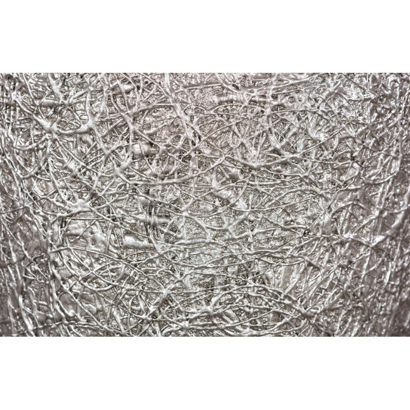 String Theory Resin Pot Planter, 24" H x 14" W x 14" D, Silver