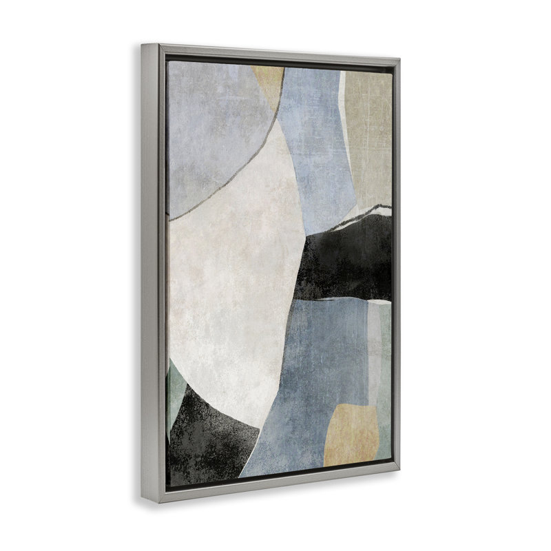 «Cutout Shapes Composition», toile flottante encadrée par Suzanne Nicoll, Cadre flottant gris lustré, H 25 po x l 17 po
