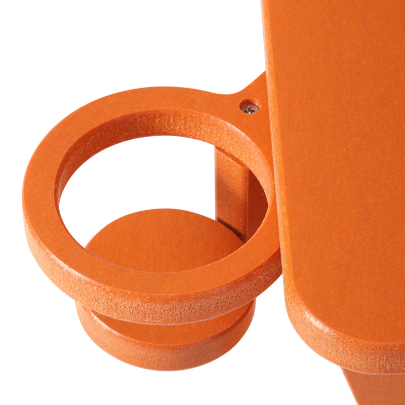 Outdoor Poly Adirondack Chair With Ottoman 4-Piece Set, Orange